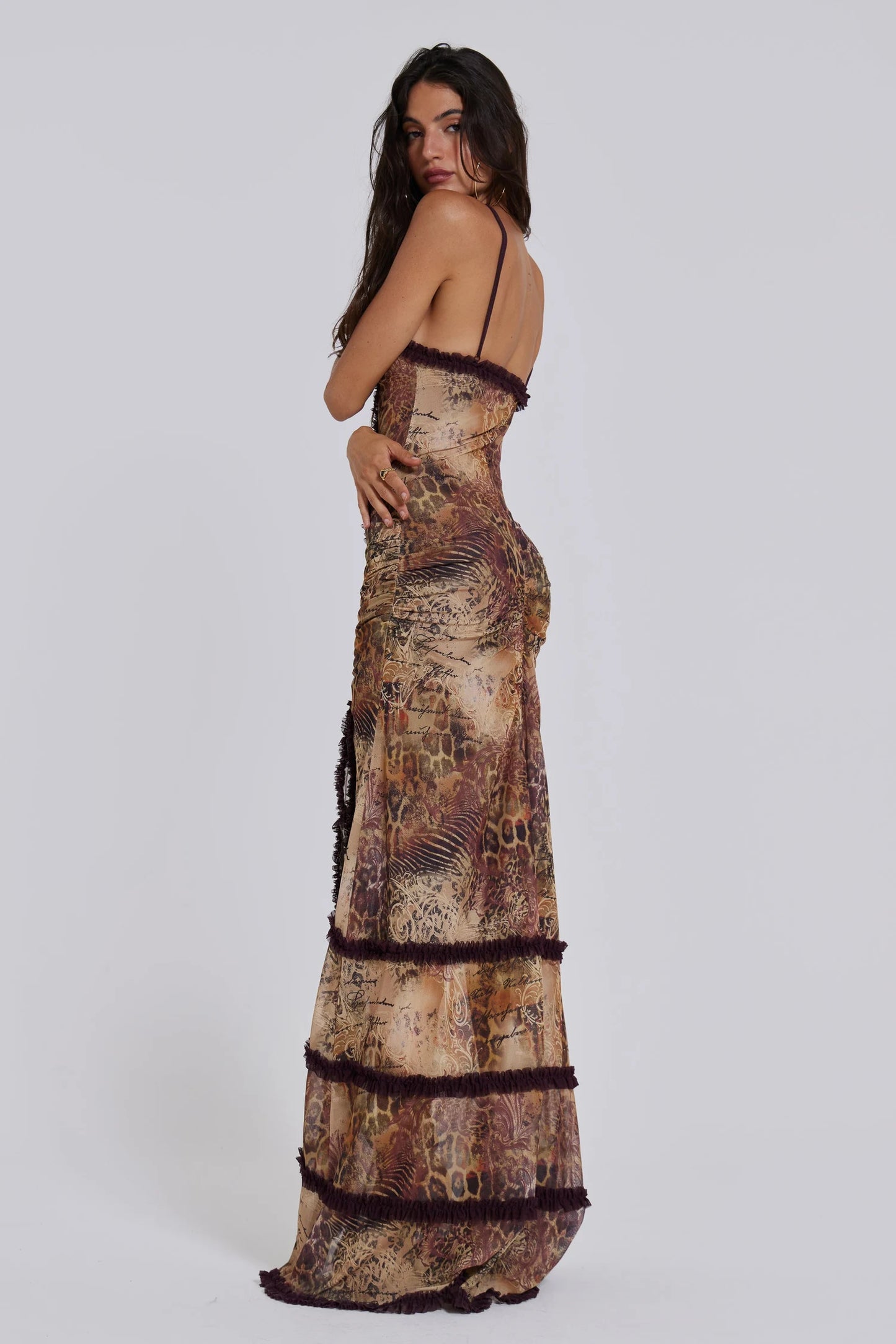 Jaded London - Fatale Maxi Dress in Sunrose - 8 - RRP £85.00