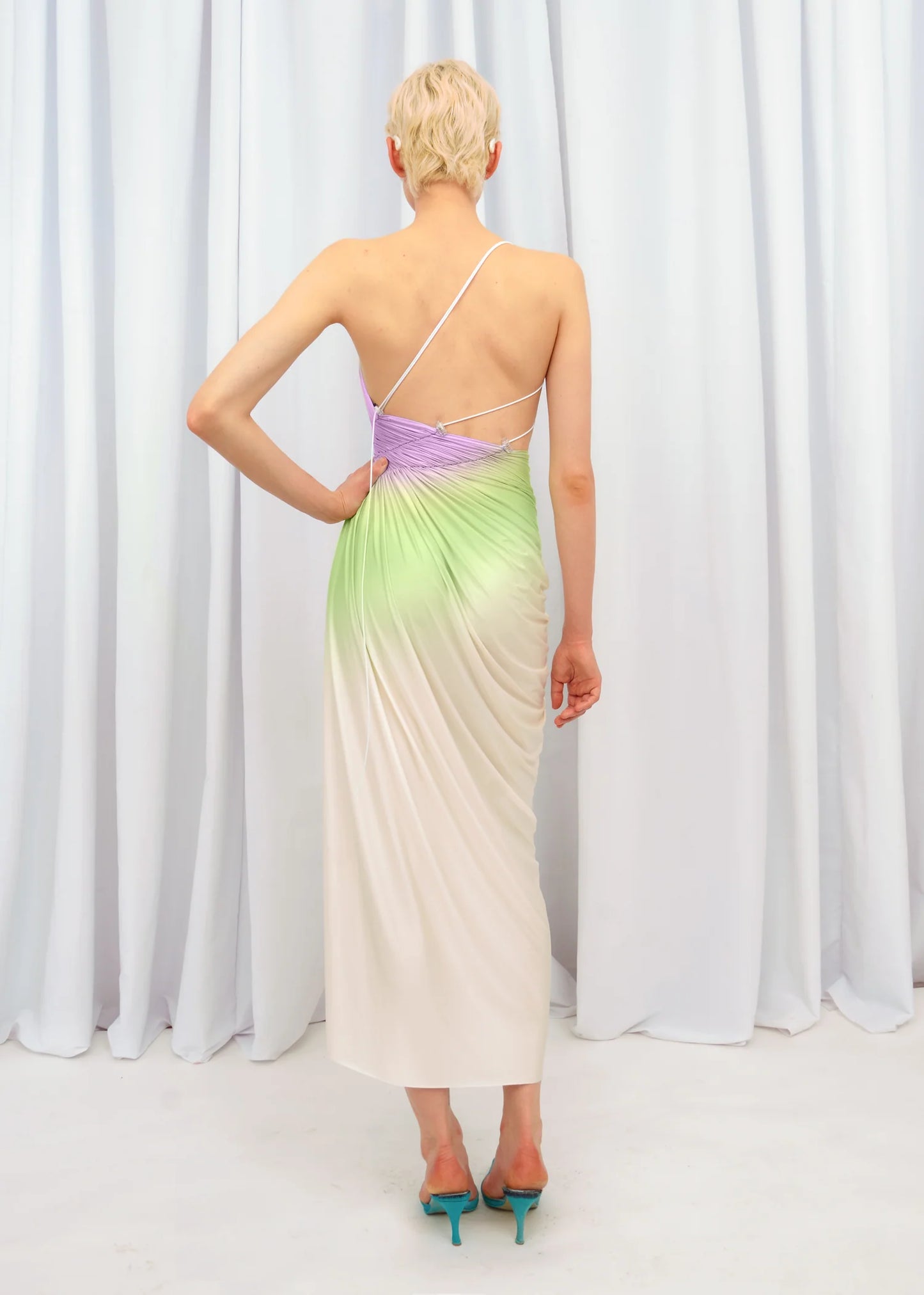 Fal-Ash - Signature Dress In Green/Purple - S - RRP £317.00