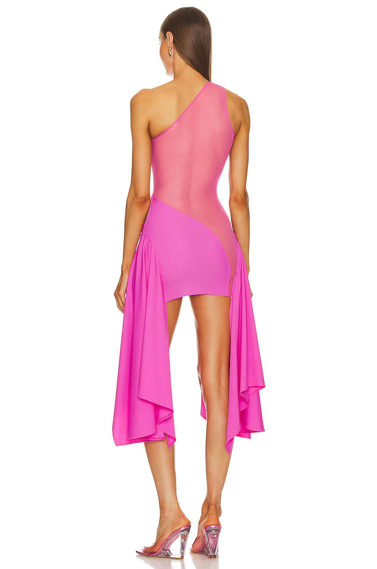 Sketch-Y X Revolve Tricot Mesh Dress in Bubble Gum Pink - RRP £140