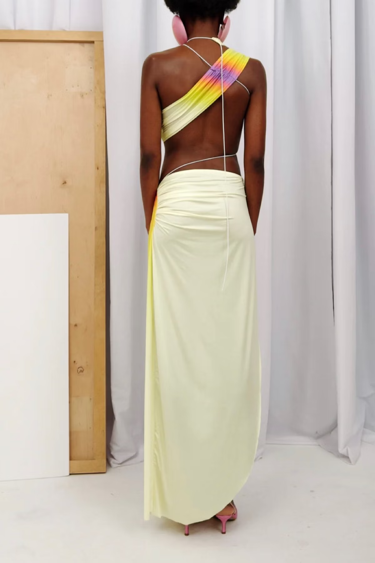 Fal-ash Yellow Wrap Around Maxi Dress – Kiraa1